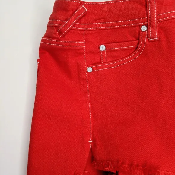 Celebrity pink denim‎ shorts, red - Picture 6 of 8